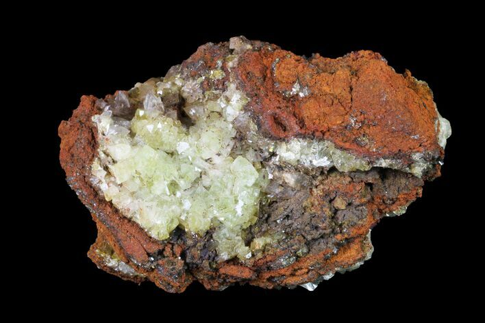 Yellow-Green Adamite Crystals On Limonite - Ojuela Mine, Mexico #155320